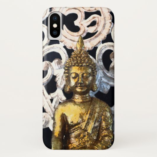 Gold Earth Buddha OM Aum Mantra Ajna Meditation Case-Mate iPhone Case (Achterkant)