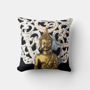Gold Earth Buddha OM Aum Mantra Ajna Meditation Kussen