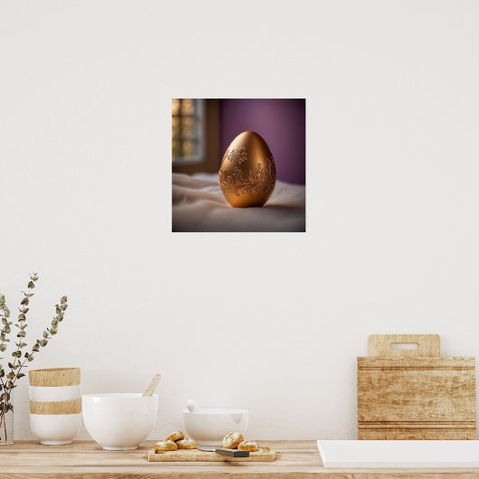 Gold easter egg poster (Keuken)