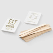 Gold Eat-Drink en huwelijksprogramma Handwaaier (Niet-gemonteerd)