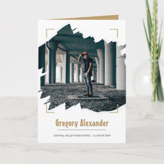 Gold Edgy Abstract Afstuderen penseelfoto's