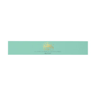 Gold Effect Aqua Belly Band voor huwelijksuitnodig Uitnodigingen Wikkel
