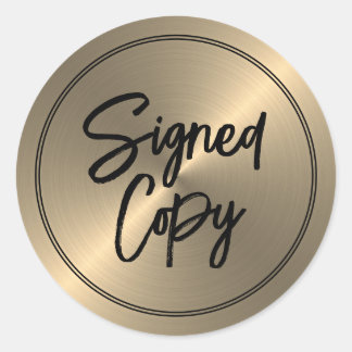 Gold Effect, ondertekening van het boek van de aut Ronde Sticker