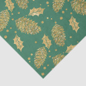 Gold Effect Pine Cones op groen Tissuepapier (Detail)