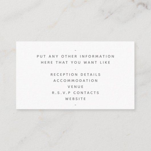 Gold effect script, details wit informatiekaartje (Achterkant)