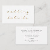 Gold effect script, details wit informatiekaartje (Voorkant / Achterkant)