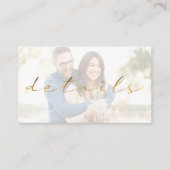 Gold effect script, je foto trouwgegevens informatiekaartje (Voorkant)