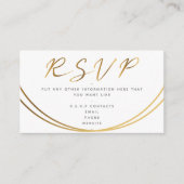 Gold effect script, RSVP wit Informatiekaartje (Voorkant)