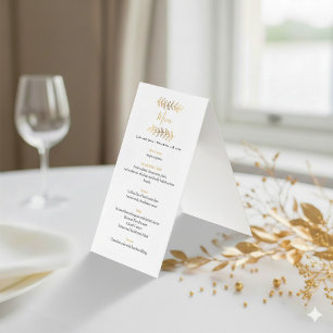 Gold-effect verlaat de trouwreceptie kaart