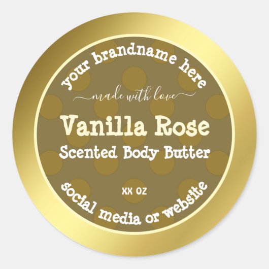 Gold Effet Produit Packaging Étiquettes Profession (Devant)