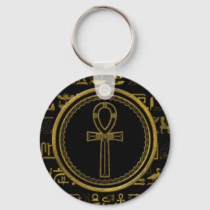 Gold Egyptian Ankh Cross-symbool Sleutelhanger