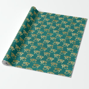 Gold Egyptian Eye of Horus Pattern Cadeaupapier