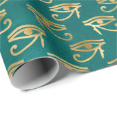 Gold Egyptian Eye of Horus Pattern Cadeaupapier (Rol Hoek)