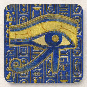 Gold Egyptian Eye of Horus - Wadjet Lapis Lazuli Drankjes Onderzetter