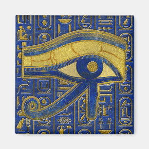 Gold Egyptian Eye of Horus - Wadjet Lapis Lazuli Magneet