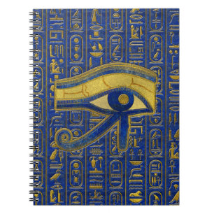 Gold Egyptian Eye of Horus - Wadjet Lapis Lazuli Notitieboek