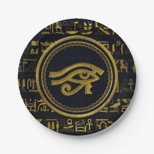Gold Egyptian Eye of Horus - Wadjet Papieren Bordje