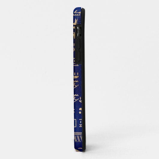 Gold Egyptian Hieroglyphics on Blue Intial Case-Mate iPhone Case (Achterkant/links)