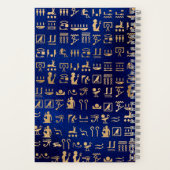 Gold Egyptian Hieroglyphics on Blue Intial Notitieboek (Achterkant)