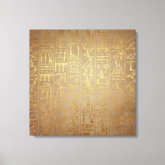 Gold Egyptian Hieroglyphics Paper Print (Voorkant)