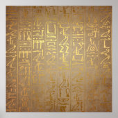 Gold Egyptian Hieroglyphics Paper Print (Voorkant)
