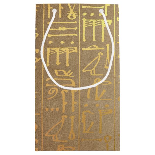  Gold Egyptian Hieroglyphics Paper Print Klein Cadeauzakje (Achterkant)