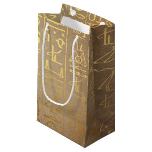 Gold Egyptian Hieroglyphics Paper Print Klein Cadeauzakje