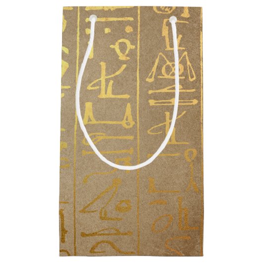  Gold Egyptian Hieroglyphics Paper Print Klein Cadeauzakje (Voorkant)