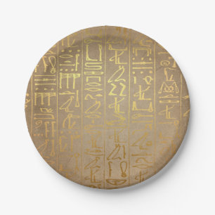 Gold Egyptian Hieroglyphics Paper Print Papieren Bordje
