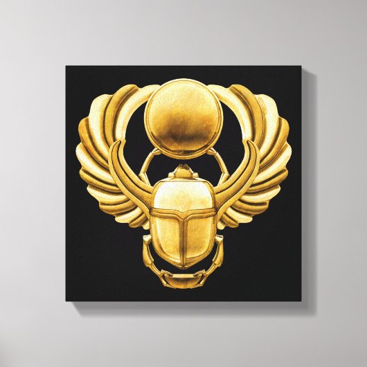 Gold Egyptian Scarab Canvas Afdruk (Voorkant)