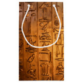 Gold Egyptian Script Gift Bag Klein Cadeauzakje (Achterkant)