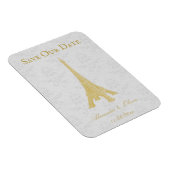 Gold Eiffel Tower Damask bespaart de datum Magnet Magneet (Rechterzijde)