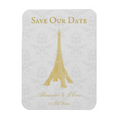 Gold Eiffel Tower Damask bespaart de datum Magnet Magneet (Verticaal)