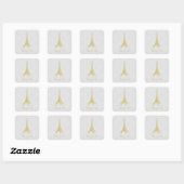 Gold Eiffel Tower Damask Hartelijk dank, Stickers (Vel)