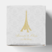 Gold Eiffel Tower Damask Wedding Favor Box Bedankdoosjes (Bovenkant)