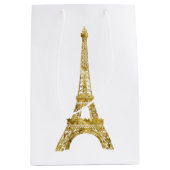 Gold Eiffel Tower Medium Cadeauzakje (Voorkant)