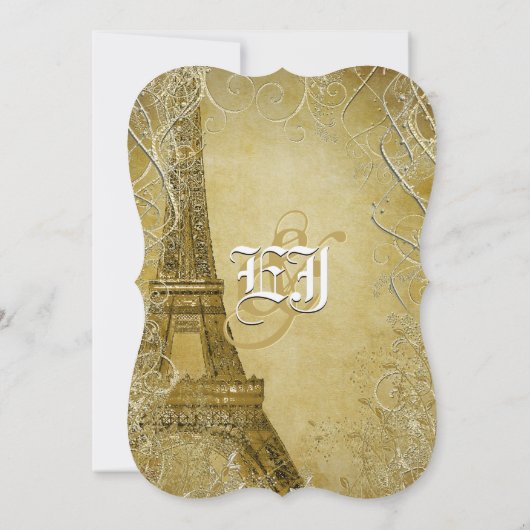 Gold Eiffel Tower-zwenkriem Kaart (Achterkant)