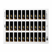 Gold Eiffeltoren Franse bruiloft Etiket (Full Sheet)