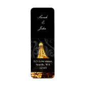 Gold Eiffeltoren Franse bruiloft Etiket (Voorkant)