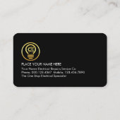 Gold Electric Bulb Fixit Tools Visitekaartje (Achterkant)