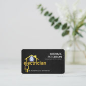 Gold Electrice Home Black Grunge Visitekaartje (Staand voorkant)