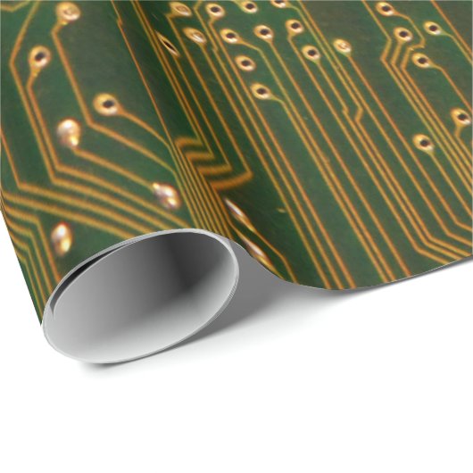 Gold Electronics Circuit Board Cadeaupapier (Rol Hoek)