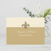 Gold Elegance Fleur de Lis Save the Date (Staand voorkant)