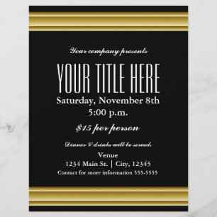 Gold Elegance Glamor Event Flyer Poster