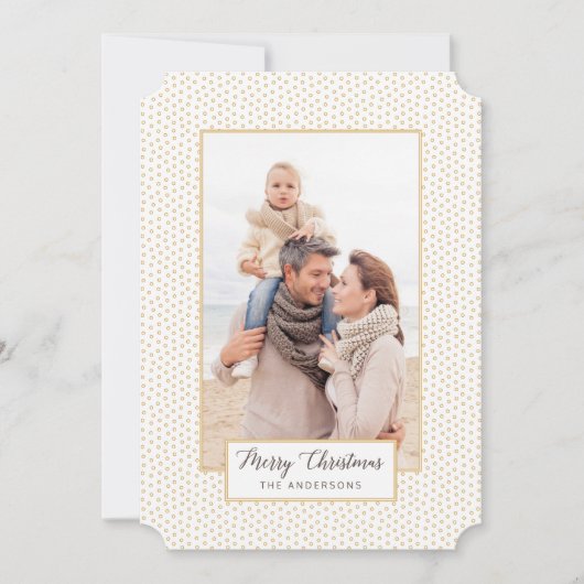 Gold Elegance Joyeux Noël Carte photo moderne (Devant)