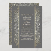 Gold Elegant  Baby's Breath Bruiloft Kaart (Voorkant / Achterkant)