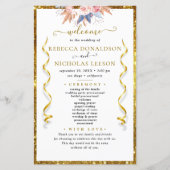 Gold Elegant Calligraphy Wedding Program (Voorkant)
