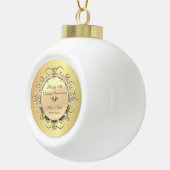 Gold Elegant Diamonds 50th Wedding Jubileum Keramische Bal Ornament (Rechts)