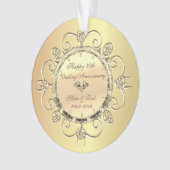 Gold Elegant Diamonds 50th Wedding Jubileum Ornament (voorkant)