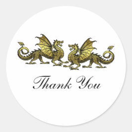 Gold Elegant Dragons Hartelijk dank, Stickers